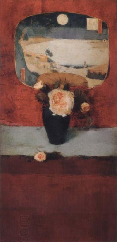 Fernand Khnopff Roses and a Japanese Fan China oil painting art